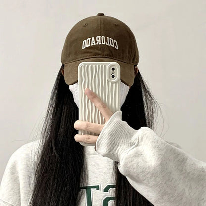 Soft Cotton Baseball Caps Solid Letter Embroidery Men Women