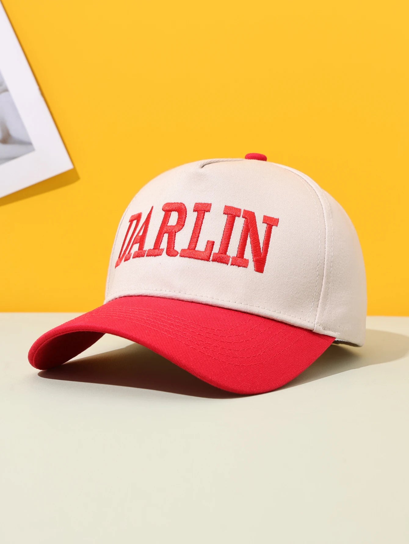 Darlin Embroidered Color Blocked Baseball Cap