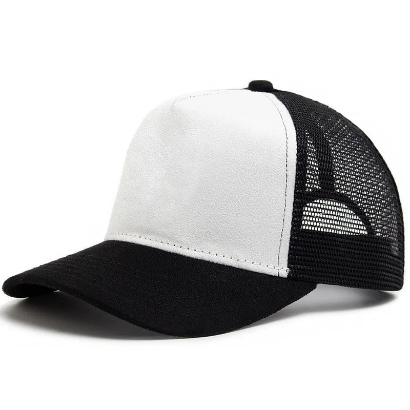 Spring Summer Suede 5 Panel Mesh Baseball Cap