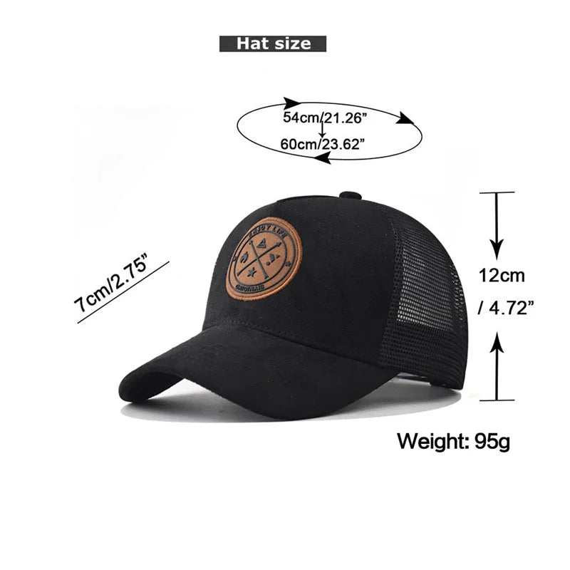 Summer Mesh Baseball Cap Women Men Enjoy Life Letter Patch Snapback Hat