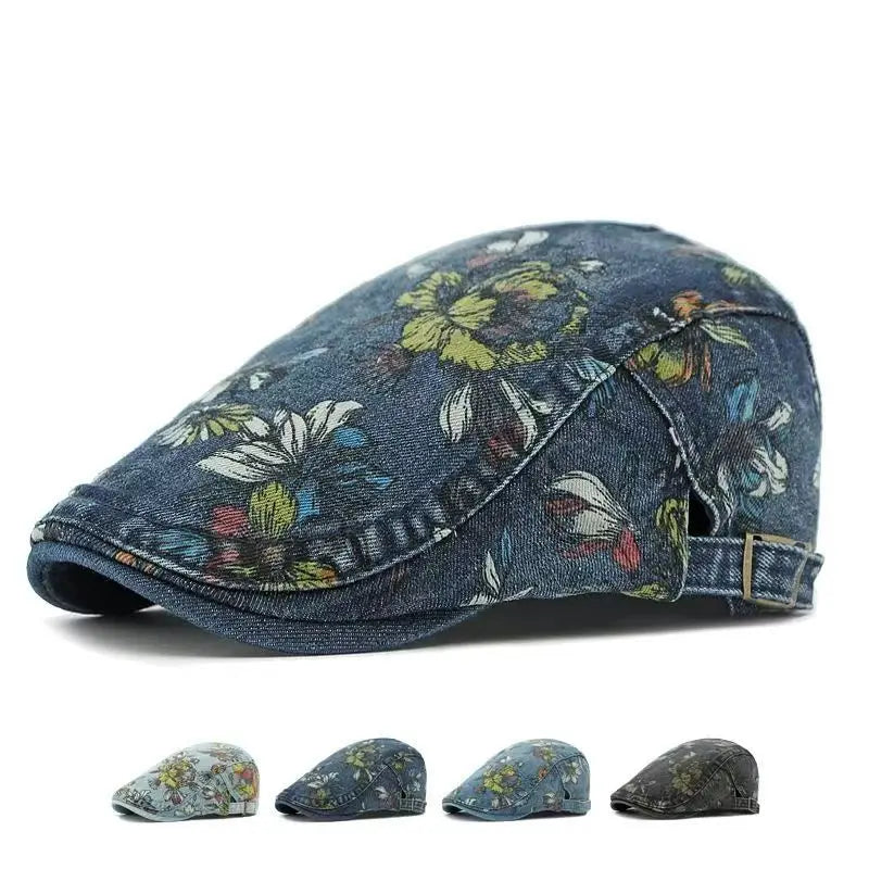 Four Seasons Cotton Flower Print Newsboy Caps
