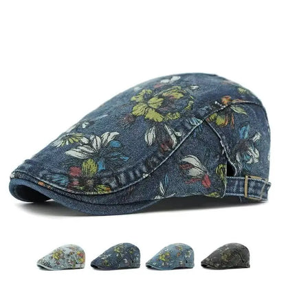 Four Seasons Cotton Flower Print Newsboy Caps