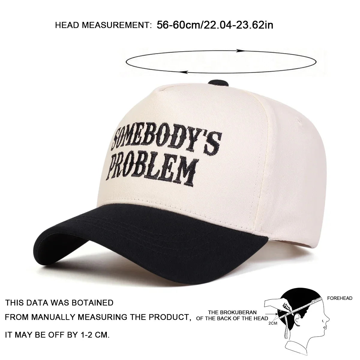 Unisex Somebody's Problem Letter Embroidery Baseball Caps Spring Autumn