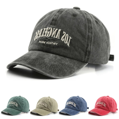 Washed Los Angeles Letter Embroidery Men's Fashion Trend Retro Baseball Cap Women's