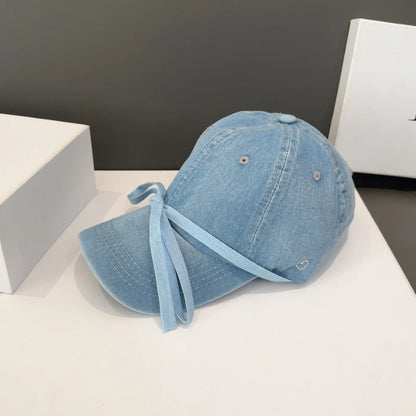 Women Bow Denim Baseball Cap