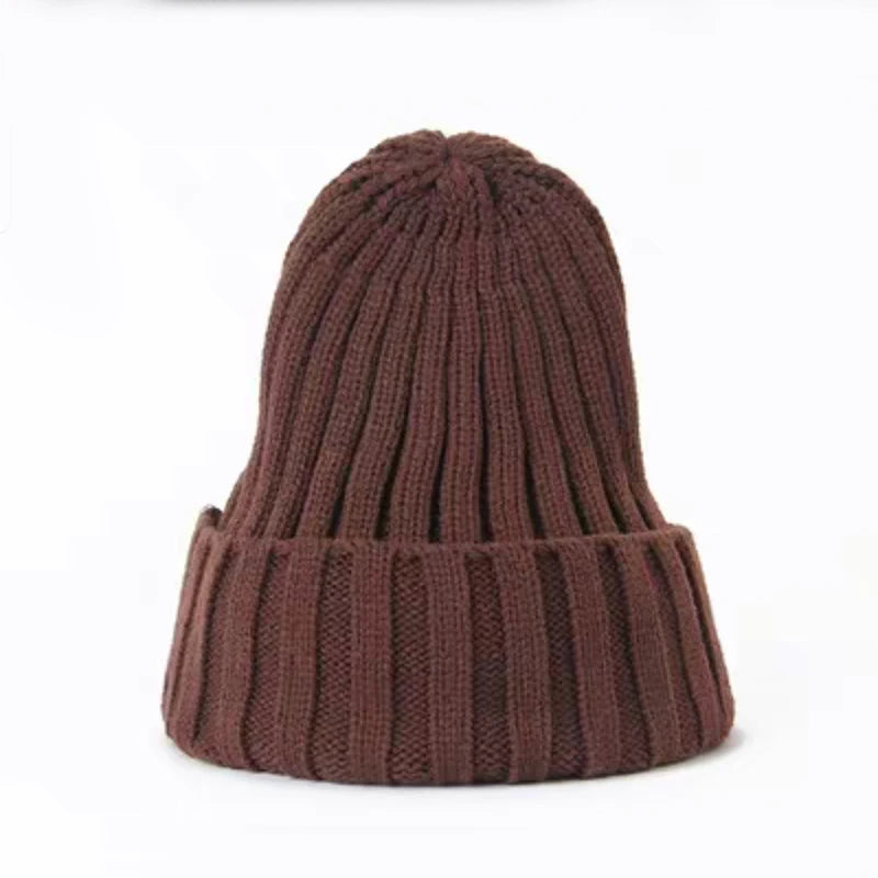 New Beanies Women Solid Knitted Warm Soft Trendy Hats