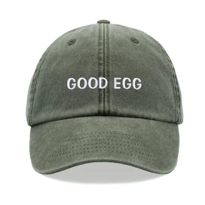 1pc "Good Egg" Baseball Cap Vintage Washed Unisex Dad Hat