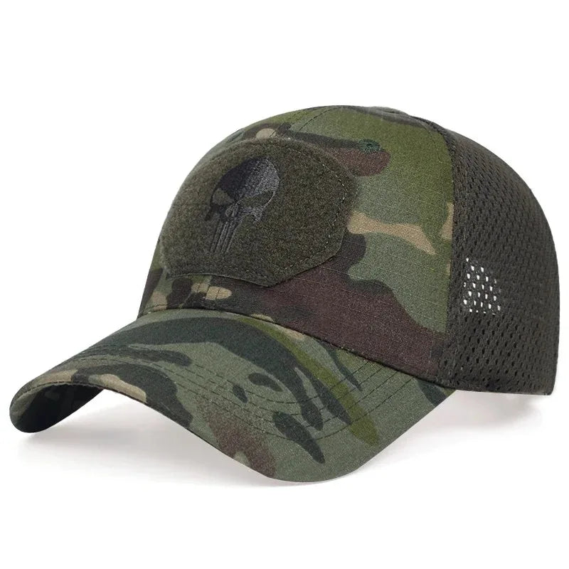 NEW Skull Embroidered Top With Patch Breathable Baseball Caps Adjustable Casual Hat Sunscreen Hat