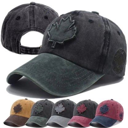 Unisex Washed Cotton Vintage Cap Canada Baseball Cap Men And Women