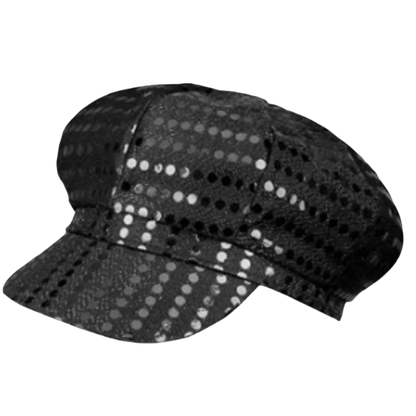 Retro Glitter Bling Costume Hat Sequin Dress Up Hat Beret Newsboy Cap