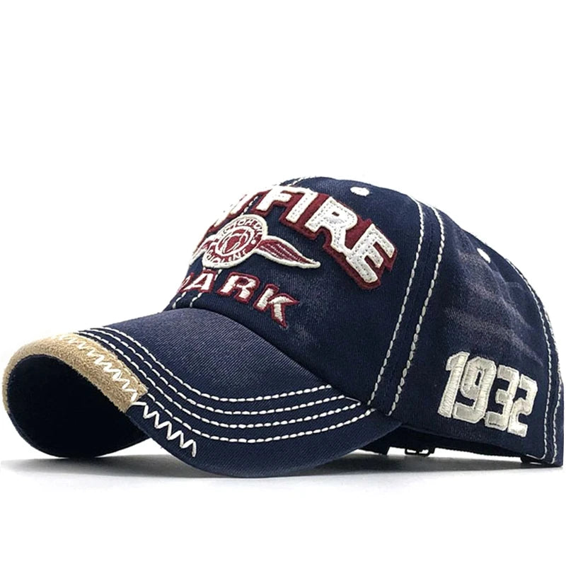 Embroidered Letter 1932 Washed Cloth Retro Style Baseball Cap