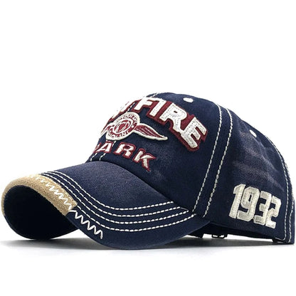 Embroidered Letter 1932 Washed Cloth Retro Style Baseball Cap