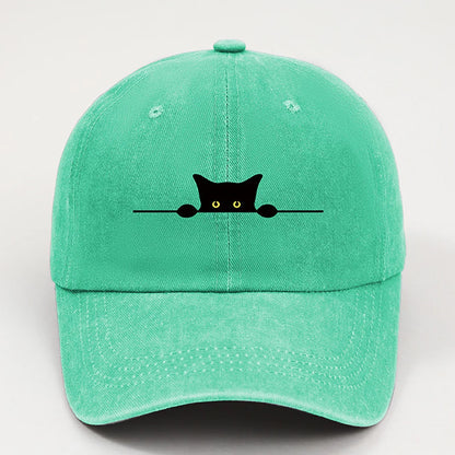 Cute Black Cat Printed Baseball Cap for Men and Women