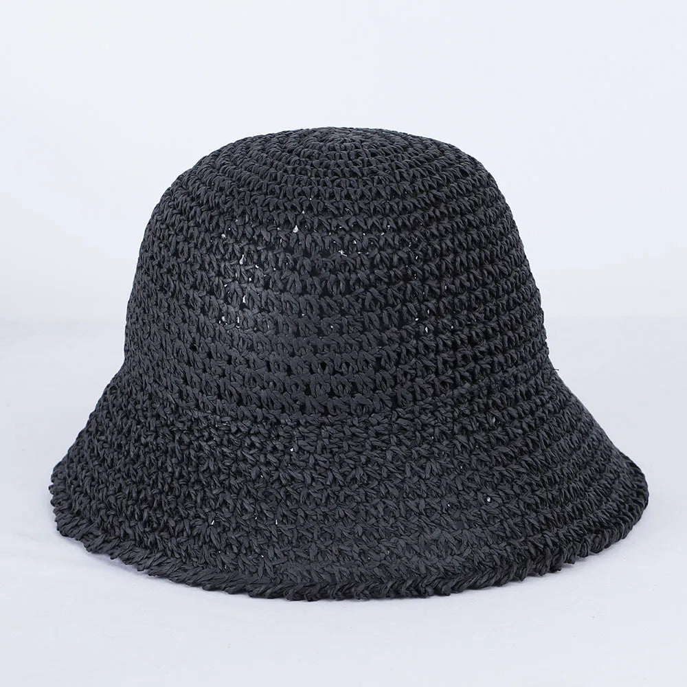 Women Straw Sun Hat Woven Bucket Hat Fishing Hat