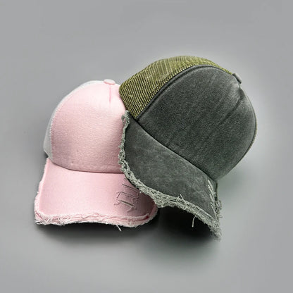 Mesh Solid Rotten Edged Baseball Hats