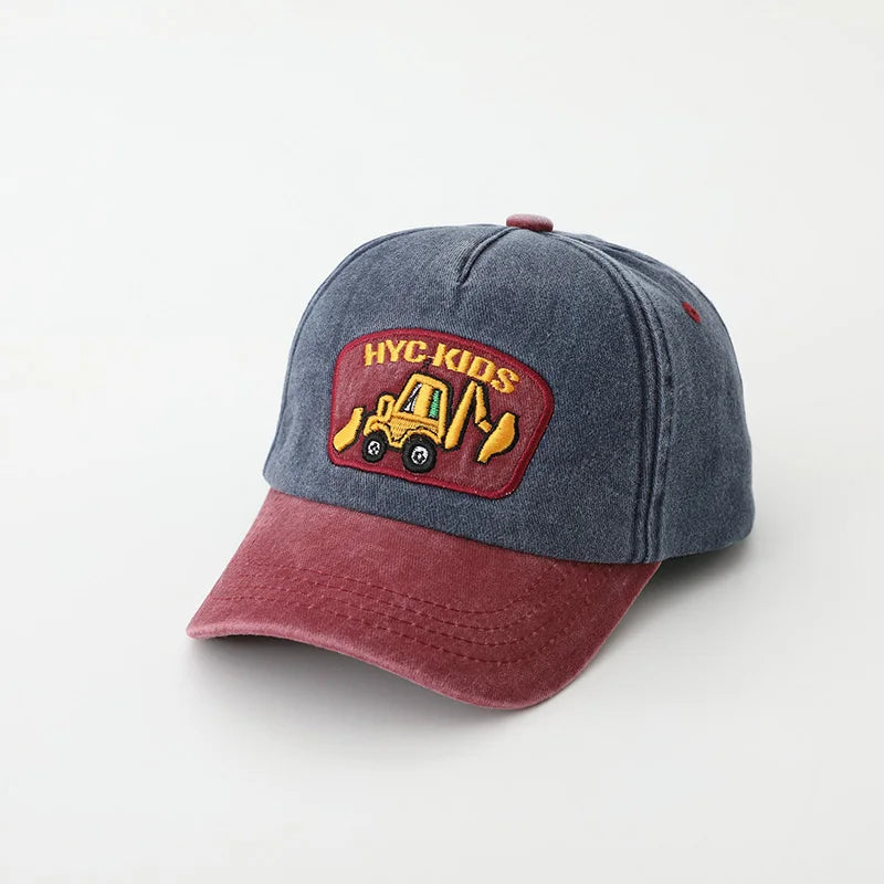 Fashion Letter Children Baseball Hat Solid Color Baby Peaked Cap