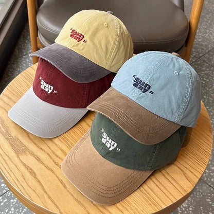 Small Niche Color Blocking Design Duckbill Cap Fashion Korean Outdoor Retro