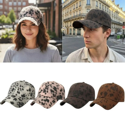 Leopard Printed Sunscreen Hat Adjustable Round Top Hat Unisex