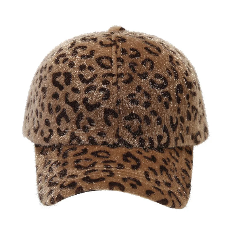 Autumn Winter Leopard Print Baseball Cap Outdoor