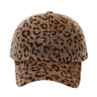 Autumn Winter Leopard Print Baseball Cap Outdoor