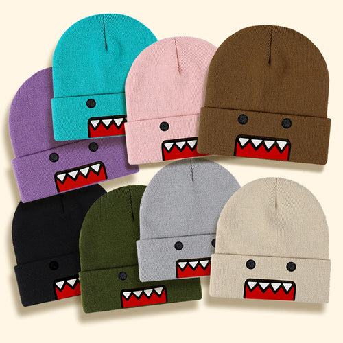 Cartoon Embroidered Knitted Hat Autumn Winter Outdoor