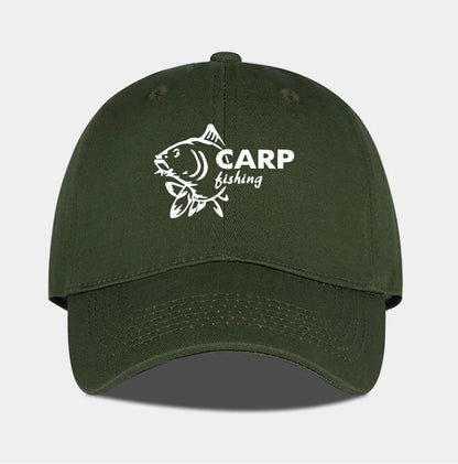 Carp Fishing Print Baseball Cap Adjustable Curved Brim Dad Hat For Men Outdoor Fishing Casual Activities