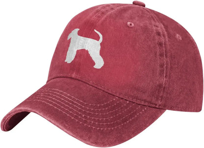 Bedlington Terrier Dog Silhouette Cotton Baseball Cap Low Profile Casual Dad Hat Unisex