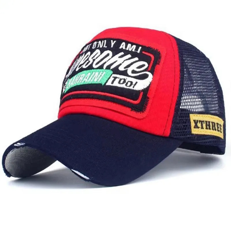 Spring And Summer Mesh Embroidery Letter Awesome Baseball Cap Women's
