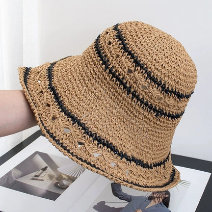 Foldable Woven Sunshade Straw Hat Beach Vacation