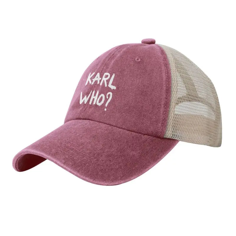 Karl Who Print Summer Mesh Back Baseball Cap