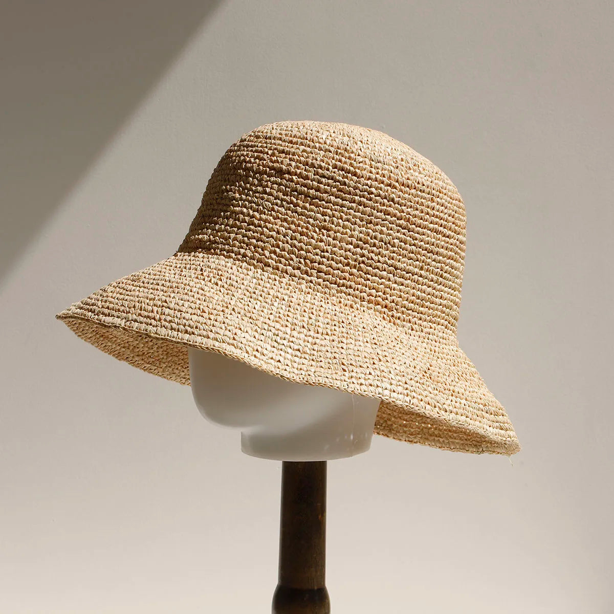2026 New Raffia Straw Bucket Hat Women Summer Bikini Beach Hat