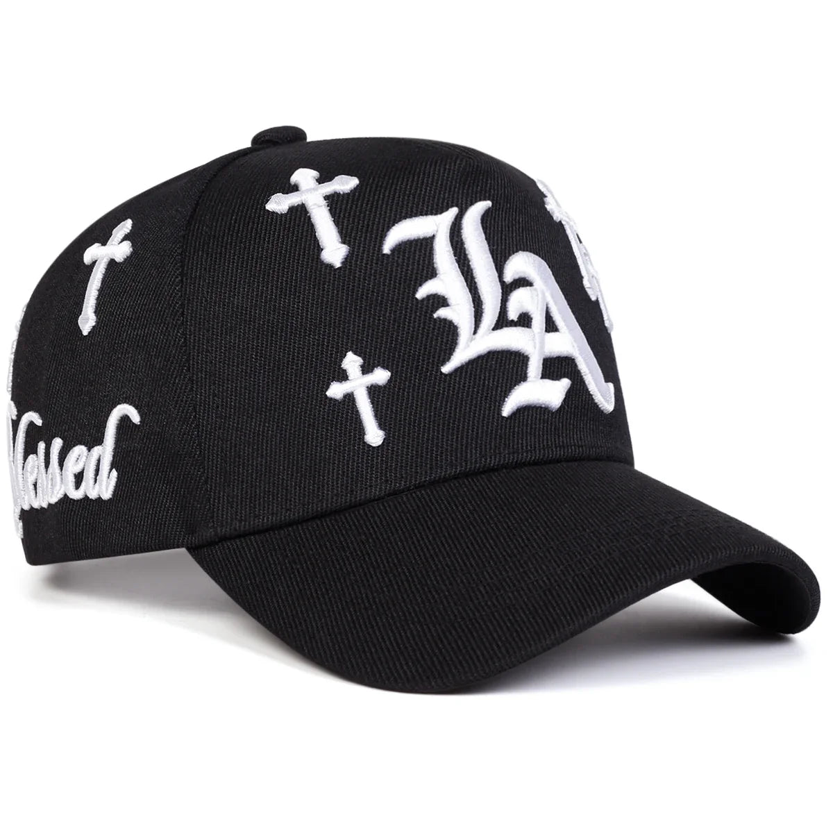 Unisex Gothic LA Cross Embroidery Baseball Caps Spring Autumn