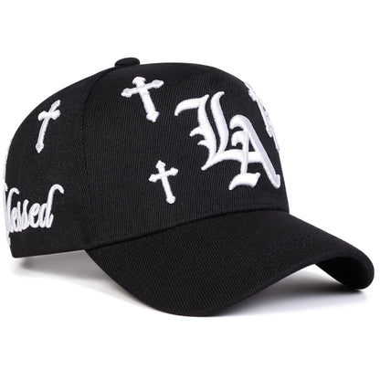 Unisex Gothic LA Cross Embroidery Baseball Caps Spring Autumn