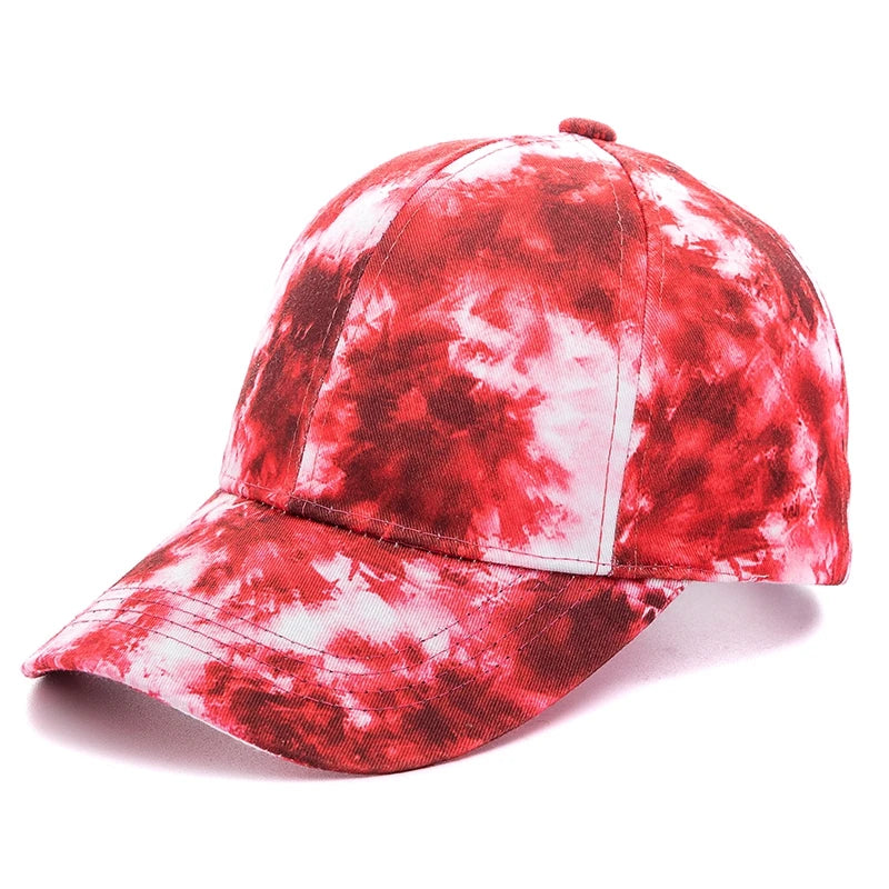Outdoor Casual Tie Dye Caps For Women Rainbow Colorful Baseball Cap