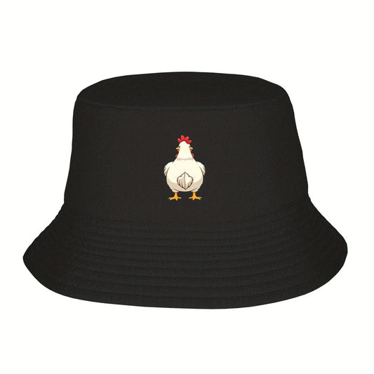 Rooster Print Fisherman Hat is Comfortable and Versatile for Both Men and Women