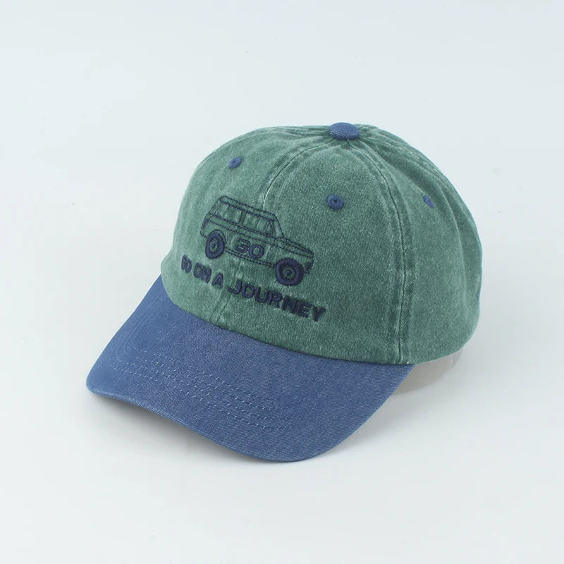Summer Vintage Baseball Cap Kids Washed Cotton Denim