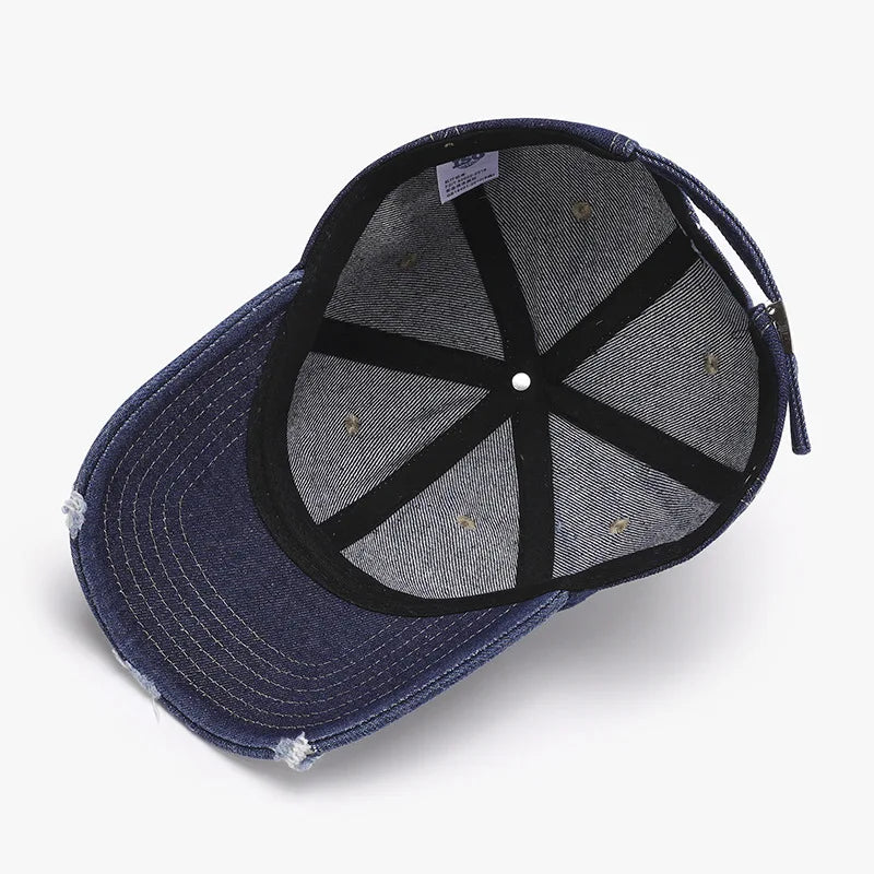 Unisex Washed Soft Top Vintage Curved Brim Distressed Baseball Cap