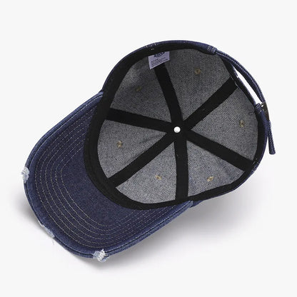 Unisex Washed Soft Top Vintage Curved Brim Distressed Baseball Cap