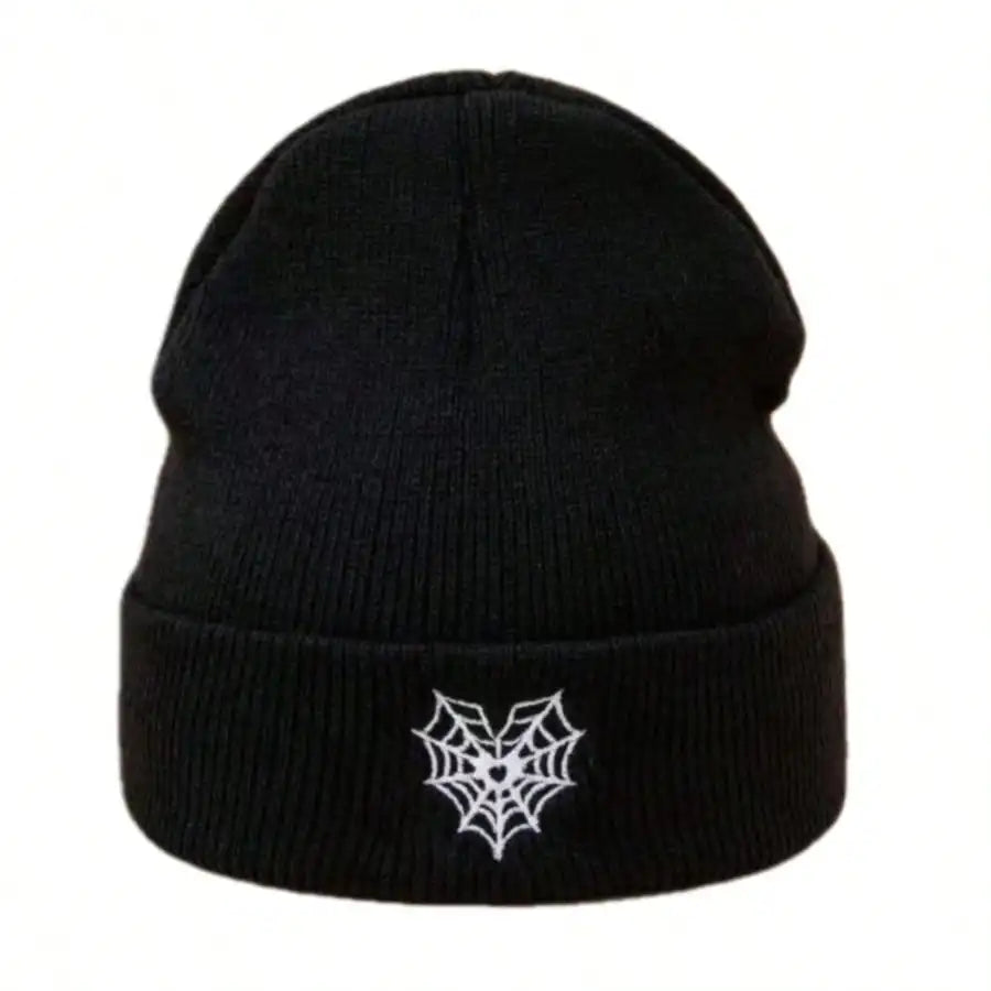 Unisex Winter Warm Skull Embroidery Knit Beanie Hat