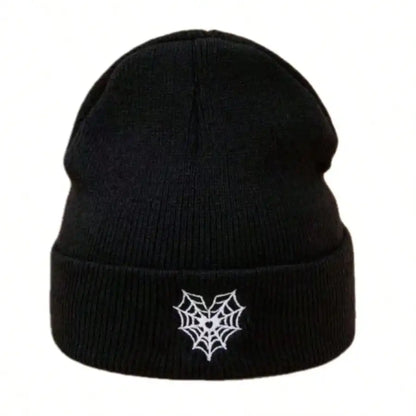 Unisex Winter Warm Skull Embroidery Knit Beanie Hat
