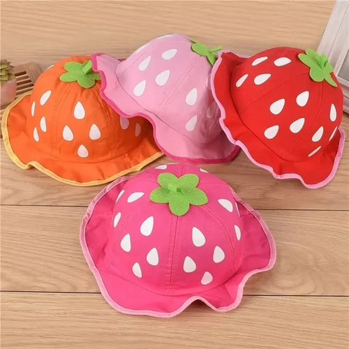 Bucket Hat, Fashion Baby Kids Boys Girls Strawberry Cap Toddler Spring Bucket Hat