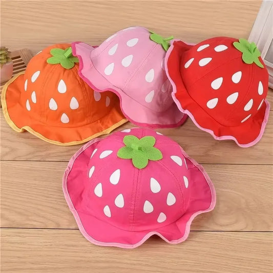 Bucket Hat, Fashion Baby Kids Boys Girls Strawberry Cap Toddler Spring Bucket Hat