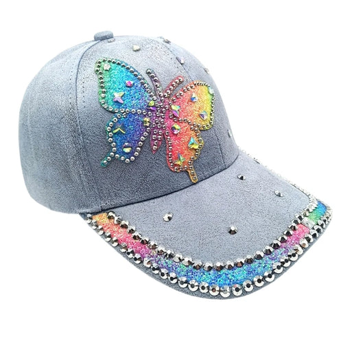 2000s Butterfly Pattern Baseball Cap Long Brims Sun Hat