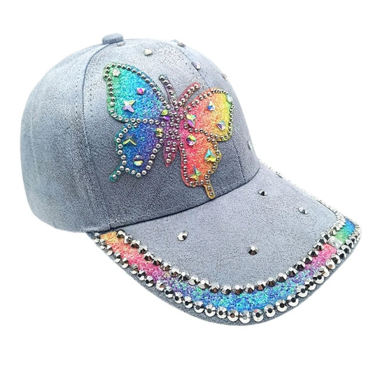 2000s Butterfly Pattern Baseball Cap Long Brims Sun Hat
