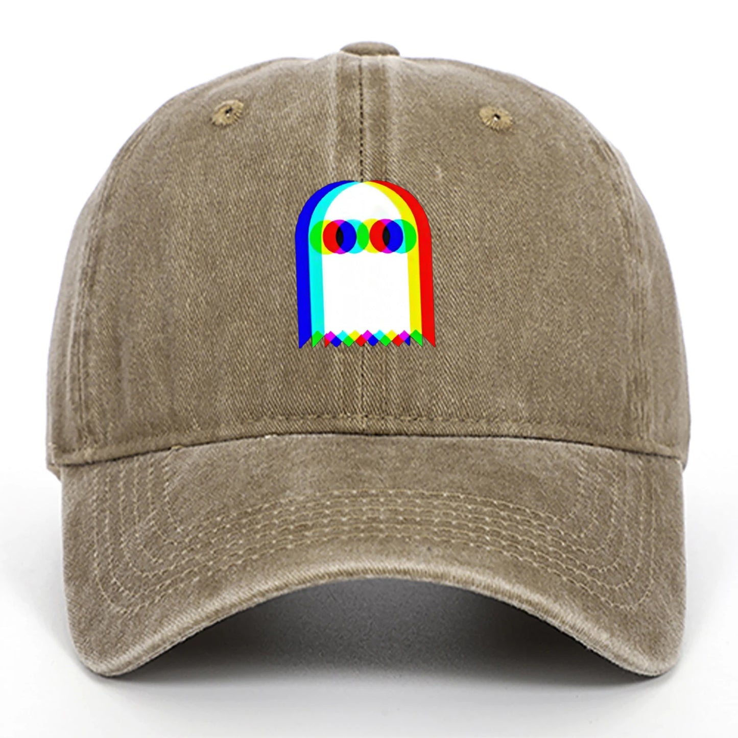 Colorful Ghost Print Baseball Cap Suitable for Daily Dressing Up and Halloween Parties