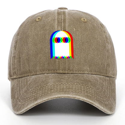 Colorful Ghost Print Baseball Cap Suitable for Daily Dressing Up and Halloween Parties
