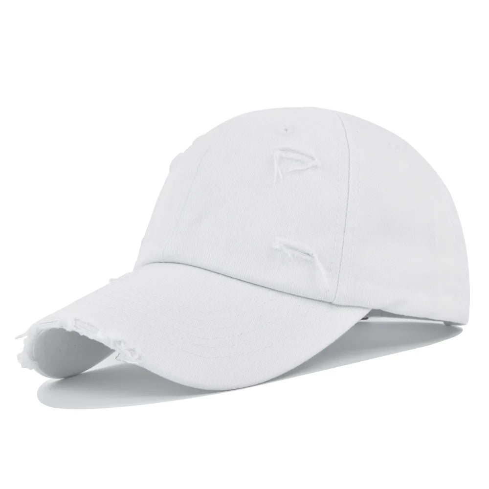 Washed Hole Baseball Cap New Spring Solid Sunhat Men Women