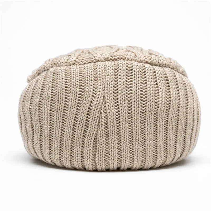 Cotton Solid Warm Newsboy Caps Flat Peaked Cap