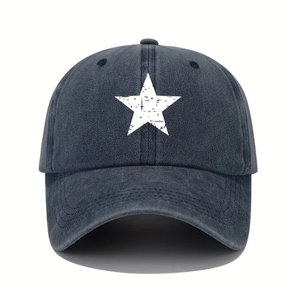 Star Print Baseball Cap Retro Lightweight Washed Cap Women's