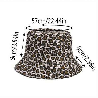 Leopard Print Bucket Hat Fisherman's Hat